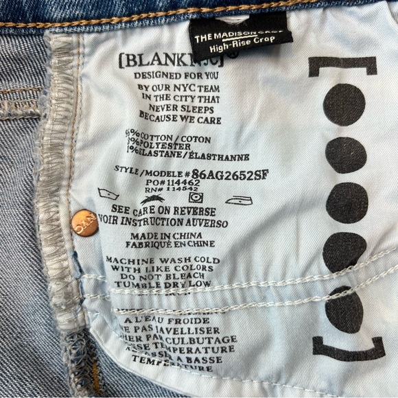Blank NYC The Madison Crop high rise jeans light wash button fly release… - Picture 7 of 12